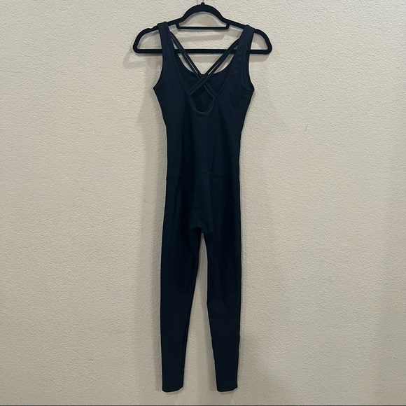 Ghost Flower Earth Onyx One Piece Jumpsuit Athletic Black Womens Sz S Gymastic - Picture 7 of 14